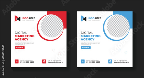Creative Digital Strategy and Branding Template, Professional Online Marketing Services Flyer, instagram post, LinkedIn Post