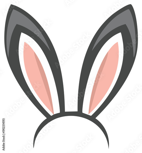 Gray Bunny Ears Headband Illustration for an Easter Party Costume