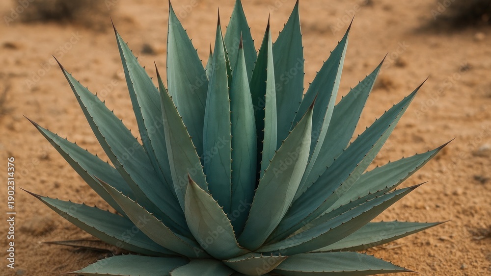Fototapeta premium Serene desert agave plant desktop wallpaper