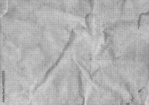 Large vector halftone crumpled vintage paper texture with a transparent background