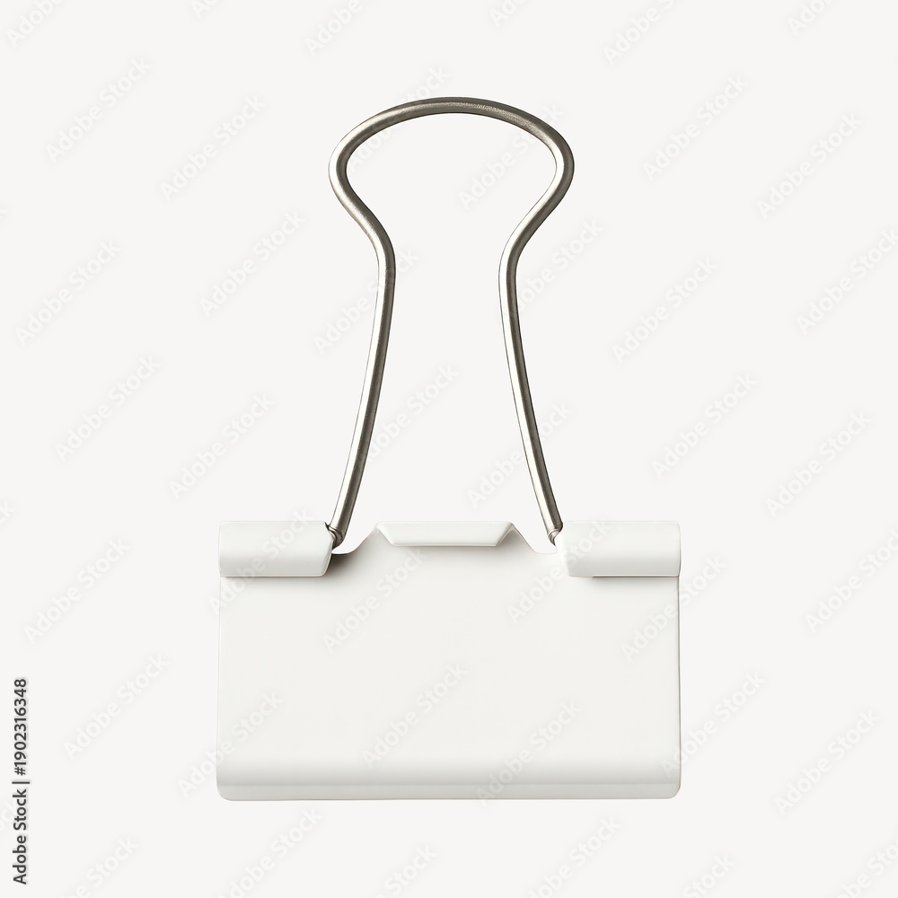 Fototapeta premium Minimalist white binder clip design.