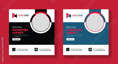 Creative Digital Strategy and Branding Template, Professional Online Marketing Services Flyer, instagram post, LinkedIn Post