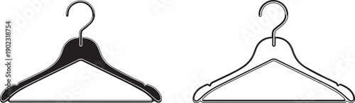 Clothes hanger icon silhouette vector 