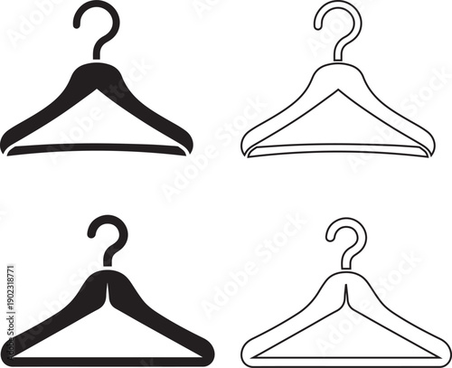 Clothes hanger icon silhouette vector 