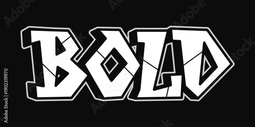 Bold white graffiti typography lettering on black background