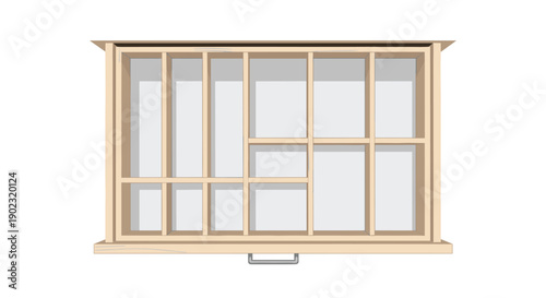 Overhead View of a Wooden Drawer Divider with Empty Compartments for Organization and Orderly Storage.