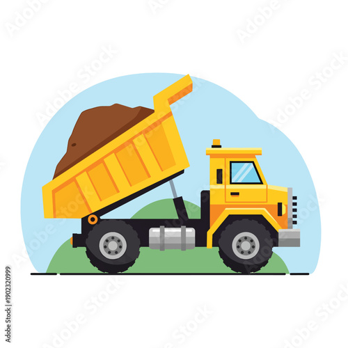 Dump Truck Delivering Dirt