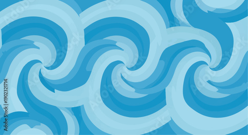 Abstract Blue Swirls Pattern Background.