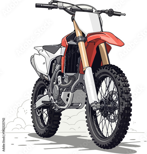 Professional motocross dirt bike for off-road racing and extreme sports competition vector