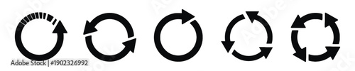 Circular arrow icons representing refresh repeat rewind and process cycles