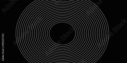 Cuadro en lienzo Create a bold look with a centric circle background featuring vector graphics of sound waves