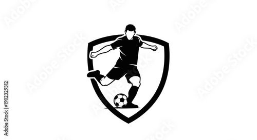 Modern Football Championship Badge logo, football sport illustration.