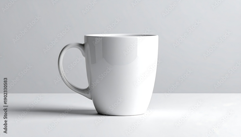 Fototapeta premium One cup photographed from side view, minimal style and clean stock photography look, soft studio lighting, simple composition, modern still life, calm and elegant visual mood.