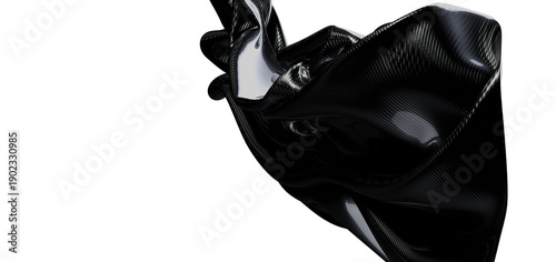 Close-up of a glossy carbon...