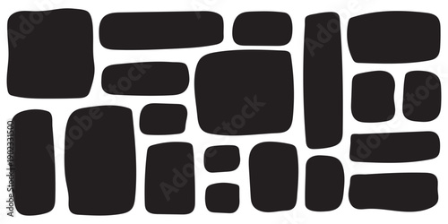 Set of blob shapes color. Asymmetric Bubble Boxes. Abstract freeform notes