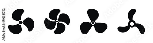 Fan blade icons with different numbers of blades