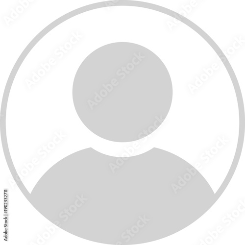 User profile icon vector. Avatar or person icon. Profile picture, portrait symbol. Neutral gender silhouette. Circle button with avatar photo. Blank profile silhouette. Vector 