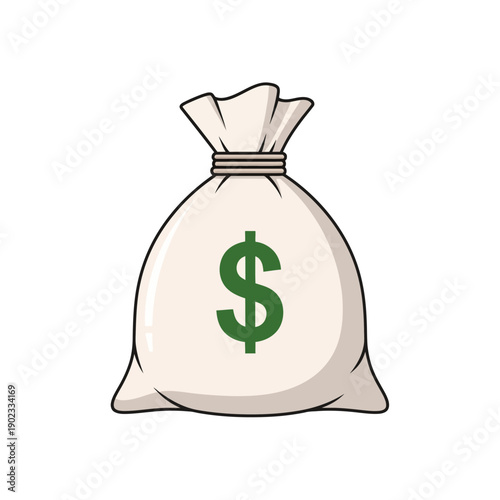 Money Bag With Dollar Sign - Icon Illustration