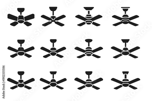 Bar vector long frame ceiling blade slab disc icon fan tile