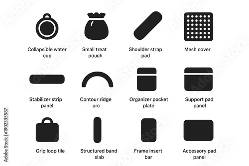 Vector icon support tile slab structured accessory accessories organizer loop pet carrier