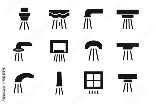 Structured icon icons vector support slab nozzle spout ridge stabilizer contour water
