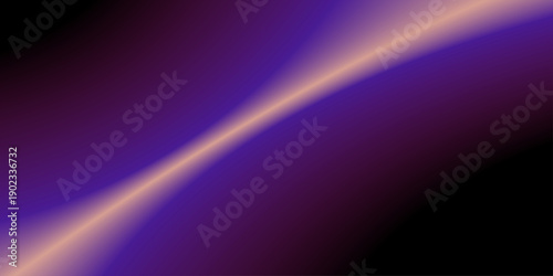 ダークパープルとゴールド光線の流れる波状グラデーション抽象背景 高級感・近未来デザイン向け ベクター素材/Dark Purple Gradient Wave with Golden Light Abstract Background for Luxury and Futuristic Design Vector
