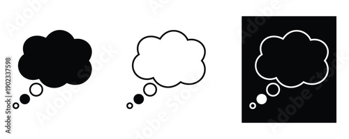 Thought bubbles set in modern minimalist design
