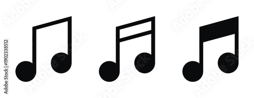 Set of musical note icons representing melody and rhythm