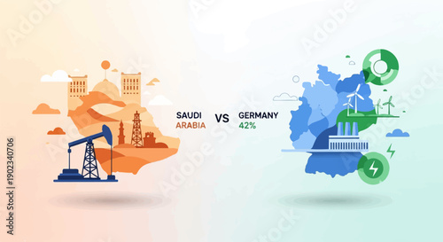 Oil and gas vs. renewable energy Saudi Arabia contrasted with Germany