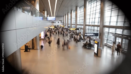 Wallpaper Mural Business Travelers Moving Through Modern Airport Terminal Torontodigital.ca