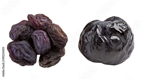 Wallpaper Mural Prune and dried plum two piles of dried fruits side by side on transparent background Torontodigital.ca