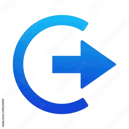 Right Arrow Icon With Circular Motion Vector Graphic