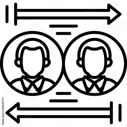 P2P Transfer Icon Vector Element