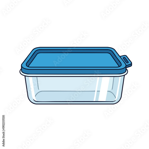 Transparent Storage Container with Blue Lid