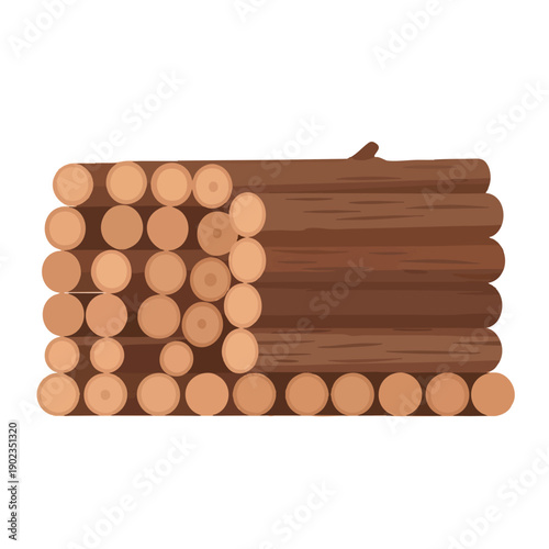 Piled Logs and Timber