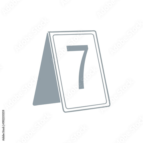 Table Number Card with Number 7