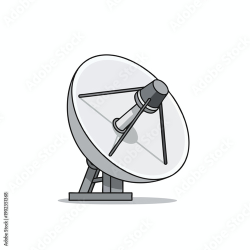 Satellite Dish Illustration for Communication Technology