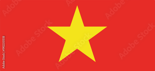 National flag of vietnam with yellow star on white background