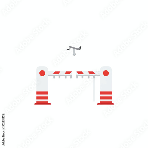 Toll Booth with Open Barrier