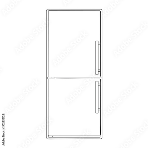 Simple Line Drawing of a Refrigerator