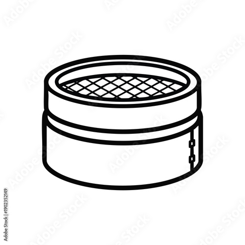 Simple Line Drawing of a Cylindrical Container