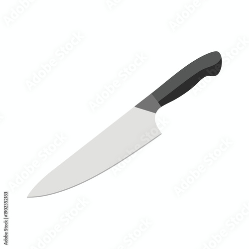 Sharp Kitchen Knife on White Background