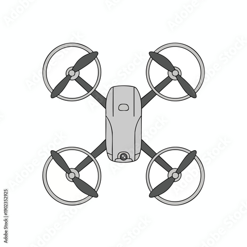 Quadcopter Drone Top View Illustration