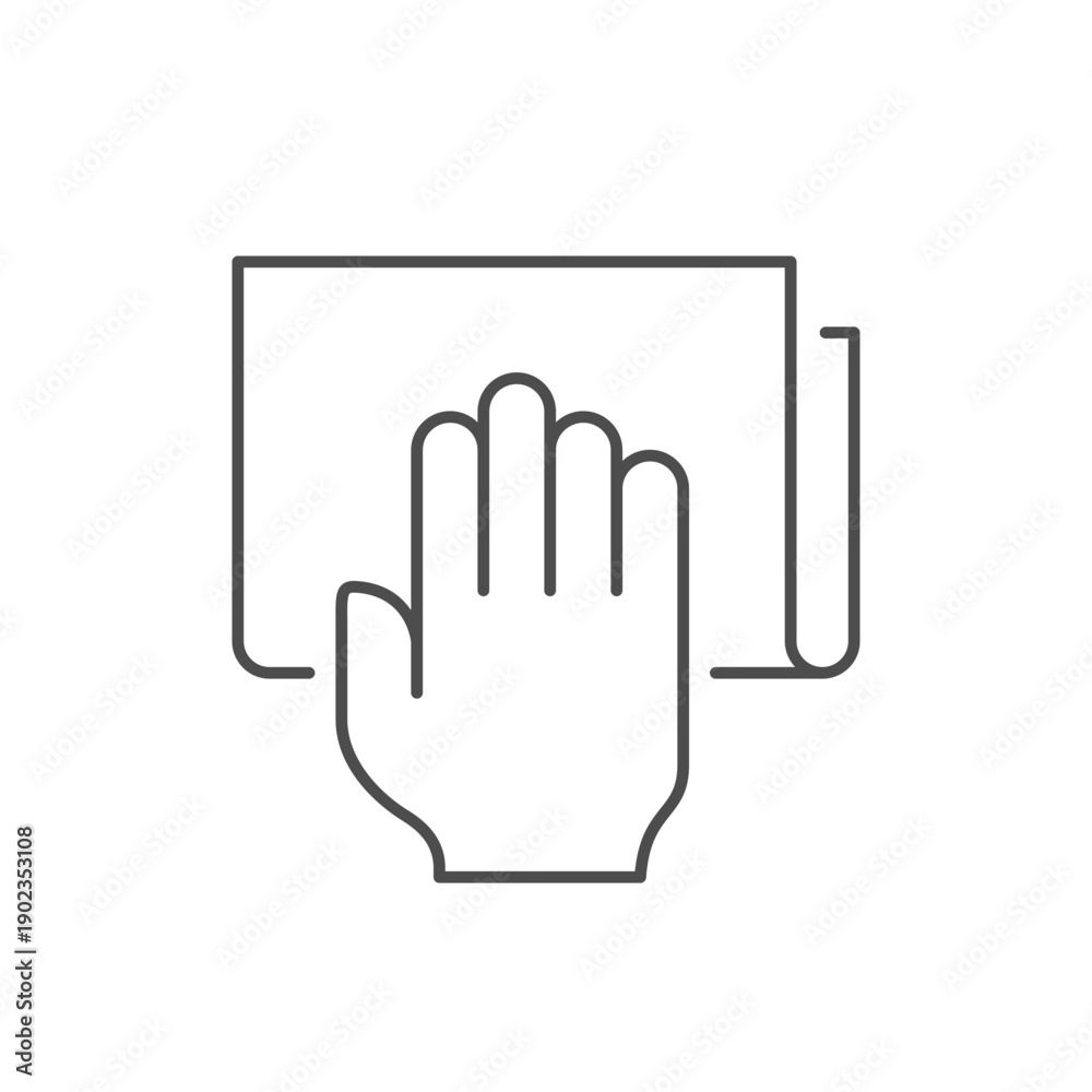 Obraz premium Manual wiping line outline icon