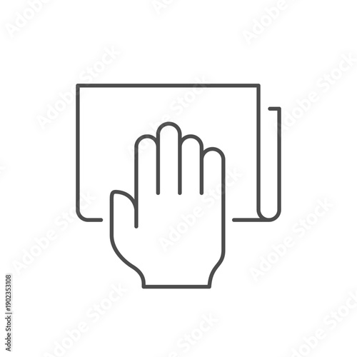 Manual wiping line outline icon