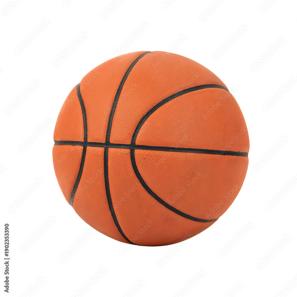 Fototapeta premium Basketball with Black Seams Isolated