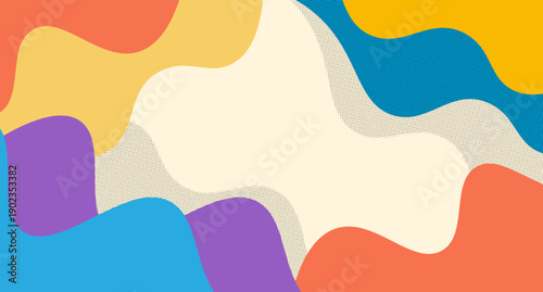 colorful abstract geometric wave pattern with dotted banner template background. vector Eps 10