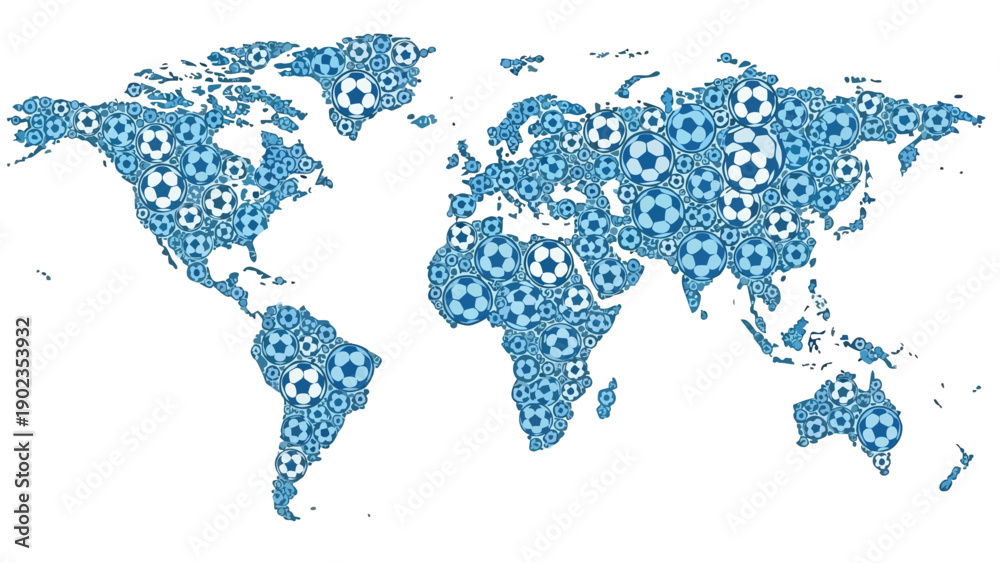 Fototapeta premium Illustration of a world map with gear icons on a white background, symbolizing global connection and technology.