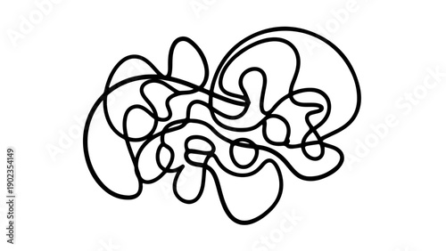 A minimalist line art vector graphic of a complex abstract design