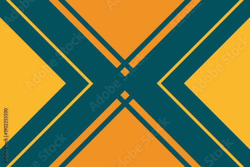 Geometric Cross Pattern in Yellow and Blue